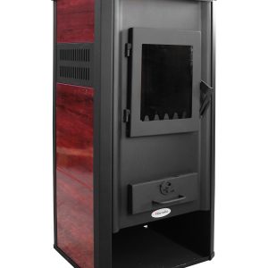 Termosemineu pe lemne, brichete si carbune Fornello Roma E , Bordeaux, 22 kW, 49x45x103 cm