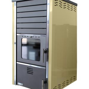 Termosemineu FORNELLO SUPERNOVA CREAM 38 KW pe combustibil solid ( lemn,carbune,bricheti ) ce se poate utiliza pentru incalzirea locuintelor, este echipat cu pompa de circulatie