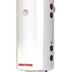 Boiler termoelectric Sunsystem BB NL2 200 PRL 3KW cu doua serpentine, 200 litri, putere serpentina 15 kw, putere electrica 3 KW, serpentine pe partea dreapta, reglaj extern al temperaturii, izolatie termica