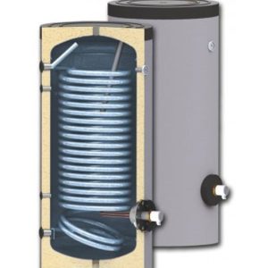 Boiler pentru pentru pompe de caldura, Sunsystem SWP N 150 litri, cu o serpentina, pentru conectarea la sisteme solare, de incalzire si sisteme cu pompe de caldura cu multi consumatori
