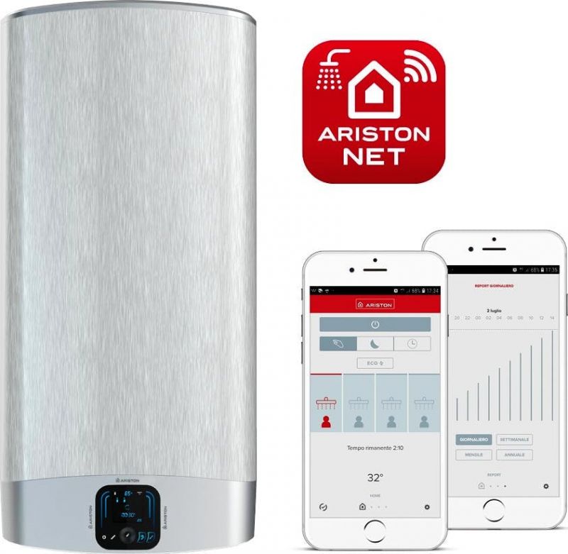 Boiler electric Ariston VELIS EVO WiFi 100 EU, 100 litri, Afisaj Inteligent, 2 rezervoare emailate cu titan, instalare V/O, 2 x 1500 W 1 Boiler electric Ariston VELIS EVO WiFi 100 EU, 100 litri, Afisaj Inteligent, 2 rezervoare emailate cu titan, instalare V/O, 2 x 1500 W