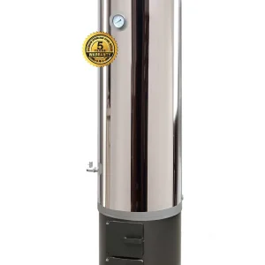 Boiler pe lemne FM Group din inox cu focar cu usi din tabla 120 litri