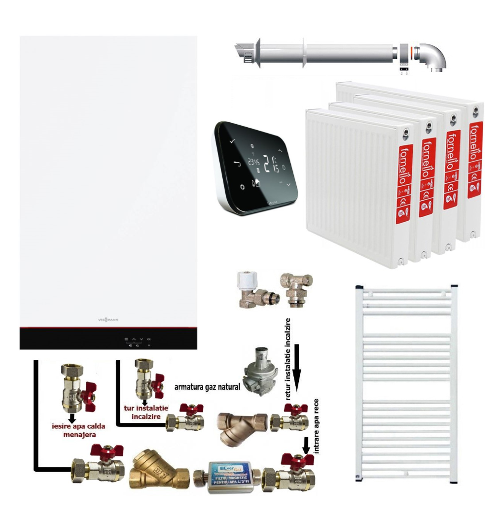 Pachet apartament cu 3 camere, centrala termica murala cu condensare Viessmann Vitodens 050-W tip B0KA 25 kW, termostat Salus IT 500, kit evacuare inclus, calorifere otel, kit armaturi centrala, robineti calorifer 1 Pachet apartament cu 3 camere, centrala termica murala cu condensare Viessmann Vitodens 050-W tip B0KA 25 kW, termostat Salus IT 500, kit evacuare inclus, calorifere otel, kit armaturi centrala, robineti calorifer