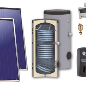 Pachet solar, presurizat, 2 x Panou solar plan Sunsystem Select PK SL CL NL 2.15 m², Boiler de sol Sunsystem SON 200, Controller, Vas expansiune, Grup pompare, Antigel