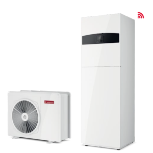 Pompa de Caldura Aer-Apa Inverter Monobloc Ariston Nimbus Compact 120 M NET, 12 kW, A+++, Incalzire, Racire si A.c.m, cu boiler 180 l incorporat si anod Mg, unitate externa cu schimbator Inox, compresor dublu rotativ, MONOFAZAT