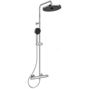 Coloana dus cu baterie si termostat Ideal Standard CeraTherm T25, si cap dus rotund Ø26 cm, crom