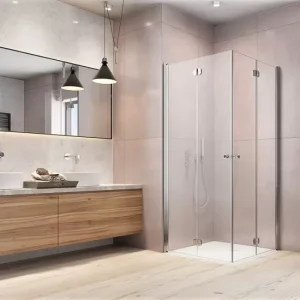 Cabina de dus rectangulara, cu usi pliabile, Radaway seria Eos KDD B, 90x90xH197 cm, profil crom